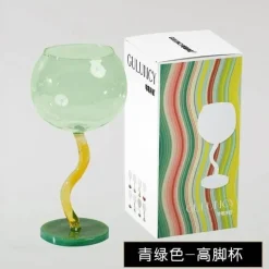 Buntes Weinglas mit gedrehtem Stiel – 300 ml Kelch