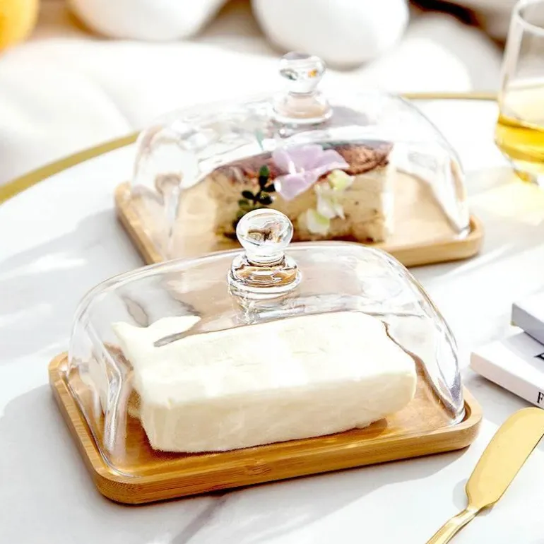 Butterdose aus Holz und Glas – Eleganter Butterbehälter für die Küche