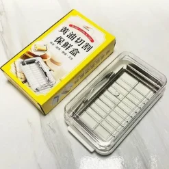 Butterschneider aus Edelstahl, Glasbehälter