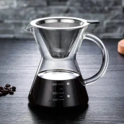 Byzic Glaskaffeemaschine – Filterkaffeemaschine aus Edelstahl