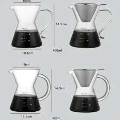 Byzic Glaskaffeemaschine – Filterkaffeemaschine aus Edelstahl