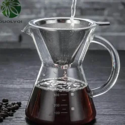 Byzic Glaskaffeemaschine – Filterkaffeemaschine aus Edelstahl