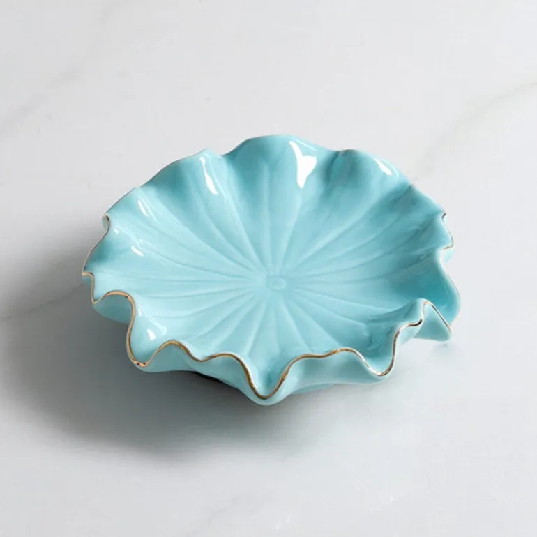 Carivelle Ceramic Decorative Dish – Gold-Edged Jewelry & Trinket Tray