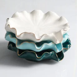 Carivelle Ceramic Decorative Dish – Gold-Edged Jewelry & Trinket Tray