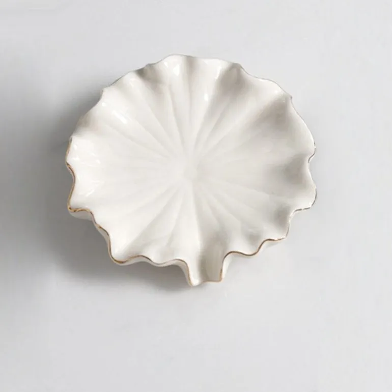 Carivelle Ceramic Decorative Dish – Gold-Edged Jewelry & Trinket Tray