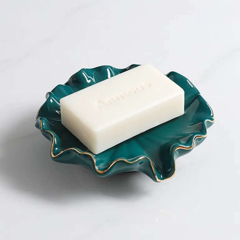 Carivelle Ceramic Decorative Dish – Gold-Edged Jewelry & Trinket Tray