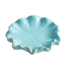 Carivelle Ceramic Decorative Dish – Gold-Edged Jewelry & Trinket Tray