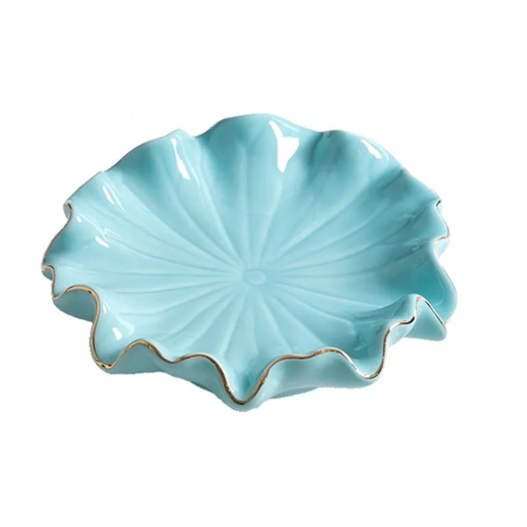 Carivelle Ceramic Decorative Dish – Gold-Edged Jewelry & Trinket Tray