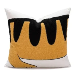 Cartoon Tiger Kissenbezug - Bestickte Schlafzimmerdekoration aus Baumwolle