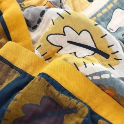 Cartoon-Überwurfdecke – weiche Baumwolldecke für Betten und Sofas