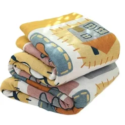 Cartoon-Überwurfdecke – weiche Baumwolldecke für Betten und Sofas