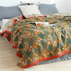 Cartoon-Katzen-Steppdecke – Sommerdecke aus 100 % Baumwolle