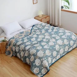 Cartoon-Katzen-Steppdecke – Sommerdecke aus 100 % Baumwolle