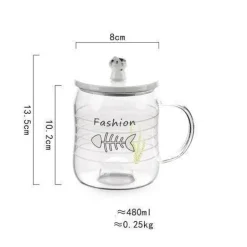 Cartoon-Katzen-Tasse – süßes transparentes Trinkgeschirr