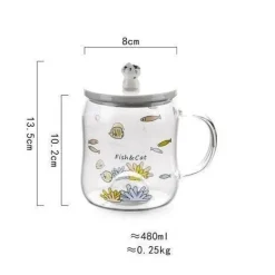 Cartoon-Katzen-Tasse – süßes transparentes Trinkgeschirr