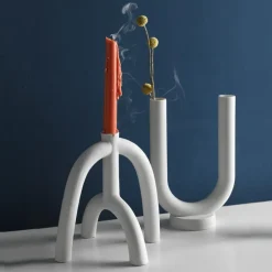 Ceranova Abstract Ceramic Candle Holder – Modern Minimalist Accent