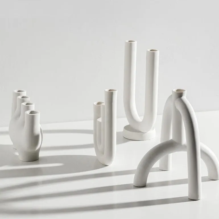 Ceranova Abstract Ceramic Candle Holder – Modern Minimalist Accent