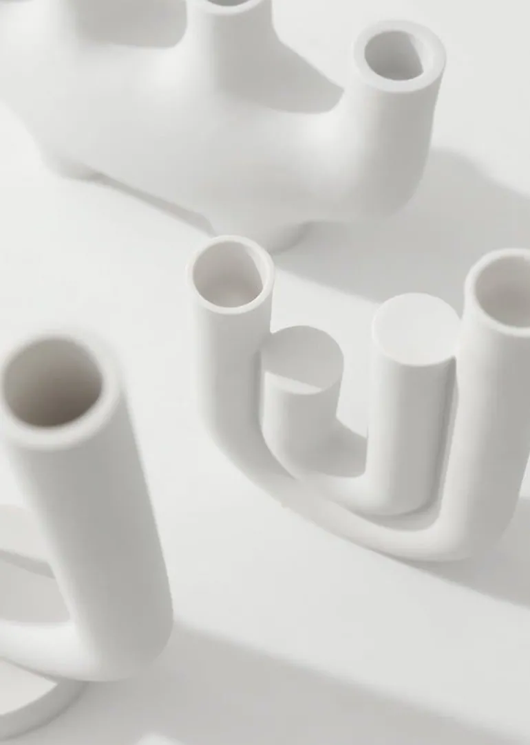 Ceranova Abstract Ceramic Candle Holder – Modern Minimalist Accent