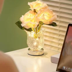 Champagner-Rosen-Nachtlampe – Elegante dekorative Leuchte