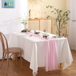 Chiffon-Tischläufer – einfarbige Hochzeitsdekoration