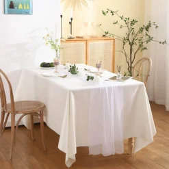 Chiffon-Tischläufer – einfarbige Hochzeitsdekoration