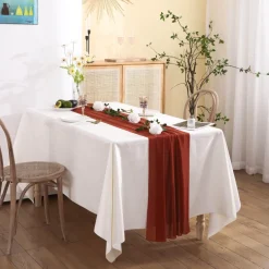 Chiffon-Tischläufer – einfarbige Hochzeitsdekoration