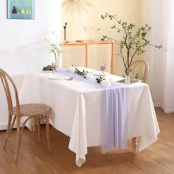 Chiffon-Tischläufer – einfarbige Hochzeitsdekoration