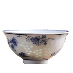 Chinesische blau-weiße Gemüseteller und Reissuppenschüsseln aus Porzellan - 2er-Set