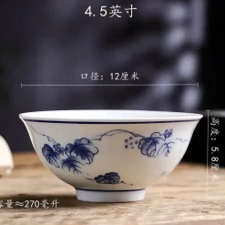 Chinesische blau-weiße Gemüseteller und Reissuppenschüsseln aus Porzellan - 2er-Set