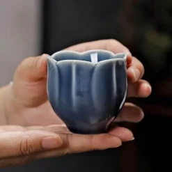 Chinesisches Kung-Fu-Teetassen-Set – Blumenkeramik, Espresso-Keramik