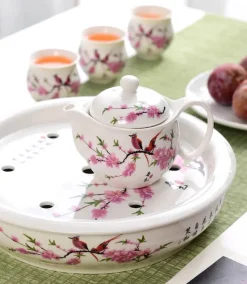 Chinesisches Teekannen-Set aus Porzellan – traditionelle blau-weiße Teekannen-Kollektion