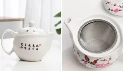 Chinesisches Teekannen-Set aus Porzellan – traditionelle blau-weiße Teekannen-Kollektion