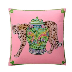 Chinoiserie Zebra Kissenbezug - Dekoratives Pfingstrosen Quastenkissen