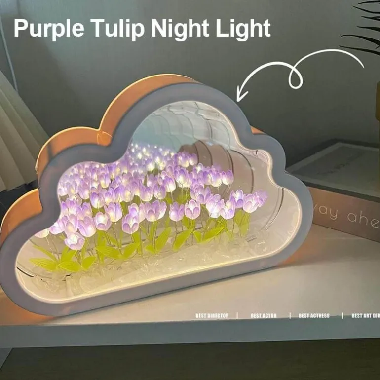 Cloud Tulip Nachtlichtspiegel - Kleine dekorative Lampe