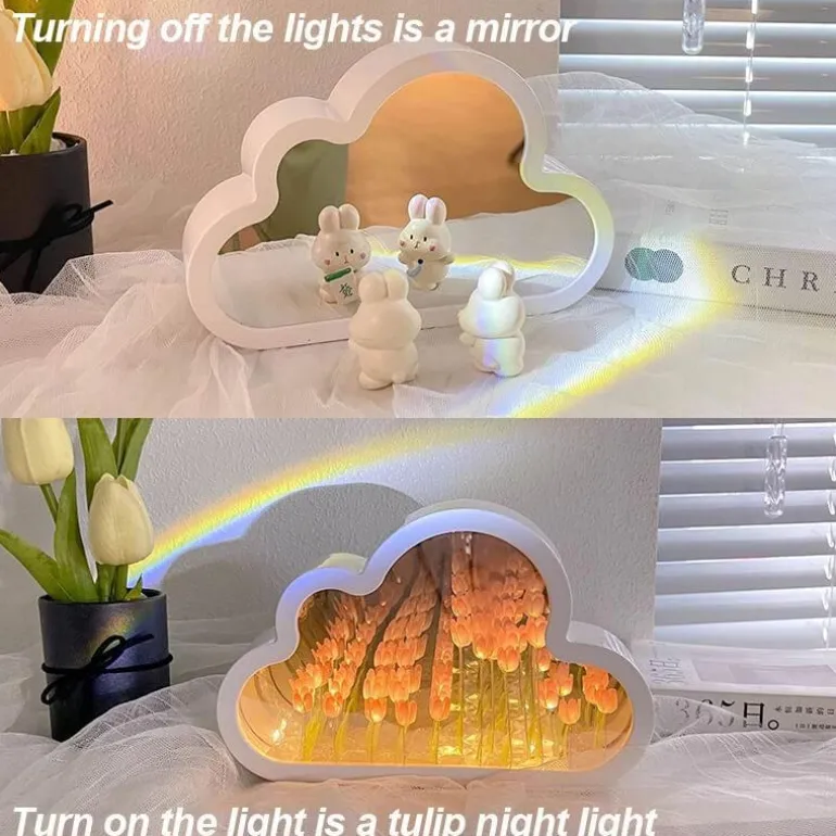 Cloud Tulip Nachtlichtspiegel - Kleine dekorative Lampe