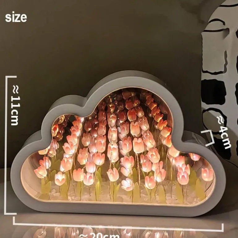 Cloud Tulip Nachtlichtspiegel - Kleine dekorative Lampe