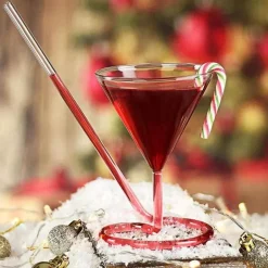 Cocktailglas mit Spiralstrohhalm – Kreativer Partykelch