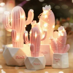 Colorful Cactus LED Night Lamp - Table Decor