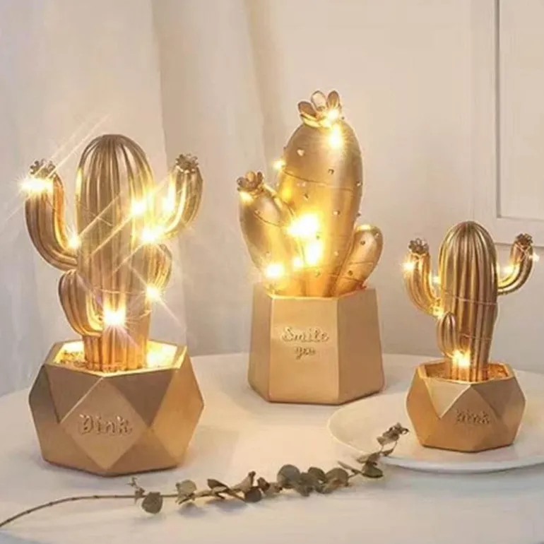Colorful Cactus LED Night Lamp - Table Decor