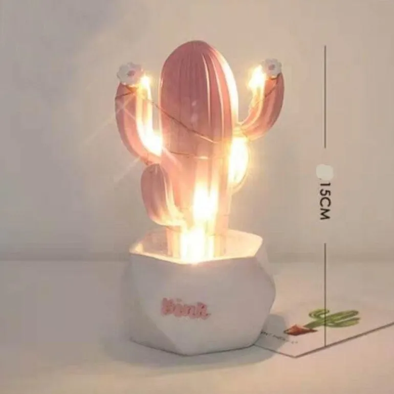 Colorful Cactus LED Night Lamp - Table Decor