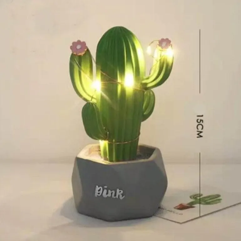 Colorful Cactus LED Night Lamp - Table Decor