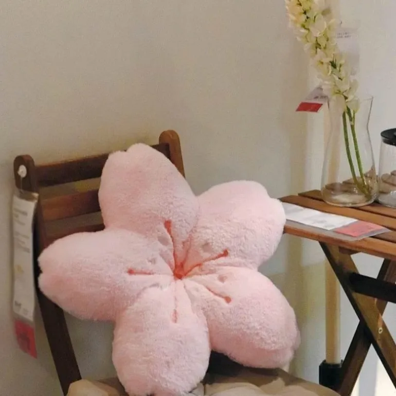 Colorful Cherry Blossom Seat Cushion Pillow - Decorative Floral Throne Pad