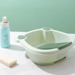 Compact Washboard Cleaner - Thick Plastic Washbasin Scrubber