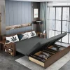 Compact Wooden Sofa Bed - Multifunctional Minimalist Design