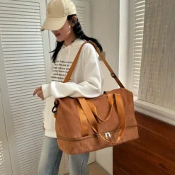 Cord-Reisetasche – Schuhfach, Weekender-Tasche