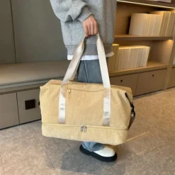 Cord-Reisetasche – Schuhfach, Weekender-Tasche