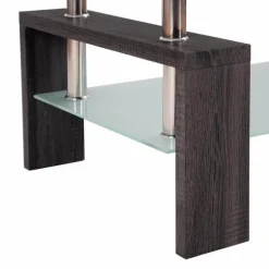 Couchtisch aus gehärtetem Glas – Modernes rechteckiges Design mit Stauraum