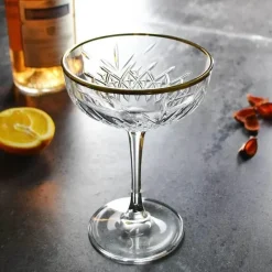 Coupe-Kelch mit Goldrand – Elegantes Champagner-Cocktailglas