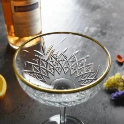 Coupe-Kelch mit Goldrand – Elegantes Champagner-Cocktailglas