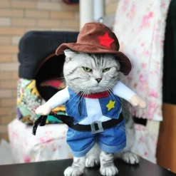 Cowboy-Haustierkostüm – Jeans-Outfit für Hunde und Katzen